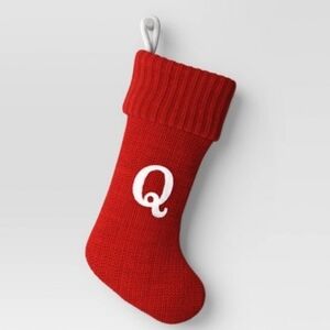 Knit Monogram Christmas Stocking Red Q - Wondershop